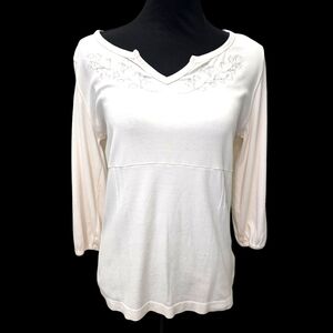 Columbia 3/4 Sleeve Embroidered Top Women's Size Medium